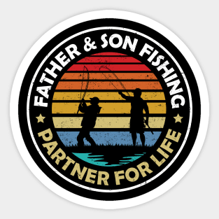 Father & Son Fishing Retro Sticker